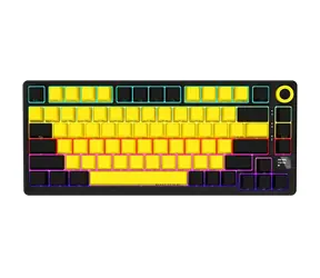 LORGAR KBP7075W (US) Schwarz/Gelb / Kabellose Gaming-Tastatur 75% / US / 2,4 GHz / BT 5.0 / RGB