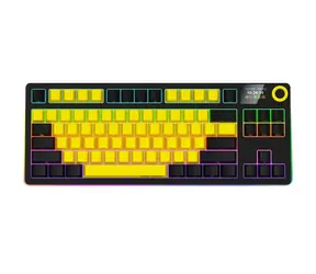 LORGAR KBP70TKLW (CZ&SK) gelb / kabellose Gaming-Tastatur 75% / CZ&SK / 2,4 GHz / BT 5.0 / RGB