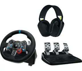 Logitech G29 Driving Force + Logitech G435 Kopfhörer / Rennlenkrad / Pedale / PC / PS3 / PS4 / PS5 