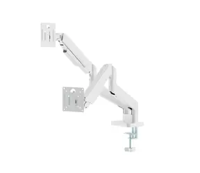 Gembird MA-DA2-06-W 2-Monitor-Tischhalterung weiß / bis zu 32 Zoll und 10 kg / neigbar