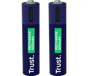 Trust 25585 USB-C Wiederaufladbare AAA-Batterie (2 Stück) / 500 mAh