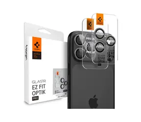 Spigen Glass tR EZ Fit Optik Pro Kameraglas für Apple iPhone 17/16/15/14 Pro / 17/16/15/14 Pro Max, grau, 2 Stück