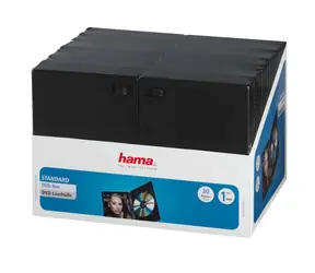 HAMA DVD-Hülle für 1 DVD mit Folie, 30 Stück, schwarz