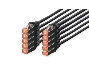 Digitus DK-1644-010-BL-10 Netzwerkkabel Cat6 S/FTP 1 m schwarz 10 Stück.
