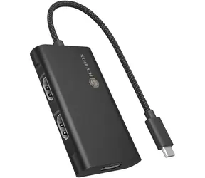 Icy Box IB-AD1030-C schwarz / HDMI-Adapter / 3x HDMI / 20 cm 