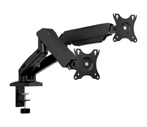 Icy Box IB-MS204-T schwarz / Monitorhalterung für den Schreibtisch / 2 Monitore / bis zu 32 Zoll / VESA 75x75 - 100x100 / Tragkraft 9 kg pro Arm 