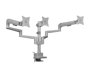 Icy Box IB-MS525-T grau / Monitorhalterung für den Schreibtisch / 3 Monitore / bis zu 30 Zoll / VESA 75x75 - 100x100 / Tragkraft 7 kg pro Arm