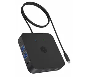 Icy Box IB-DK4090-C schwarz / Dockingstation / 3x HDMI / 4X USB-A 3.2 Gen1 / 1x RJ-45 / 2x USB-C 3.2 Gen2