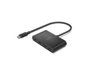 Belkin Connect USB-C Hub, schwarz / 4X USB-C / 100 W / PD
