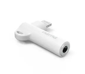 HAMA MFi-Audioadapter Lightning auf 3,5-mm-Klinkenstecker für Apple , weiß / aktiv / kompakt