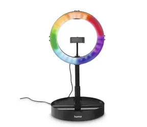 HAMA SpotLight FoldUp RGB 102 / runde LED-Leuchte 10,2" für Smartphones / RGB / faltbar