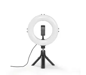 HAMA SpotLight SMART 80 II / 8" runde LED-Leuchte / Handyhalterung / Fernauslöser / Tischstativ