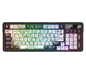 Redragon K719GF-RGB-PRO Artemis Pro weiß-schwarz / Kabellose Gaming-Tastatur / Mechanisch / RGB / USB / Bluetooth / US-Tasten