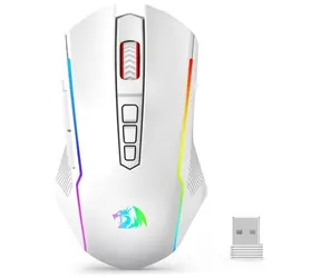 Redragon M914W-RGB NIX weiß / Kabellose Gaming-Maus / optisch / 5000 DPI / 9 Tasten / RGB / USB / 2,4 GHz Funk