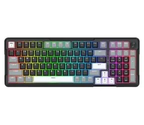 Redragon ARLOKKS QMK K742 schwarz / Gaming-Tastatur / mechanisch / RGB / BT / USB / US