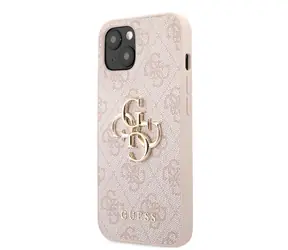 Ausgepackt - Guess PU 4G Metall Logo -Rückseite für Apple iPhone 13 pink / ausgepackt