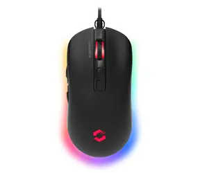 Ausgepackt - TAUROX Gaming-Maus, schwarz / kabelgebundene Gaming-Maus / optisch / 7200 DPI / 5 Tasten / USB-A / 1,8 m / ausgepackt