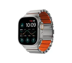 Nomad Stratos Band FKM Armband für Apple Watch 49 mm/Ultra Silber/Orange