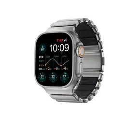 Nomad Stratos Band FKM Armband für Apple Watch 49 mm/Ultrasilber/Schwarz