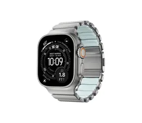 Nomad Stratos Band FKM Armband für Apple Watch 45/46/49 mm silber/blau