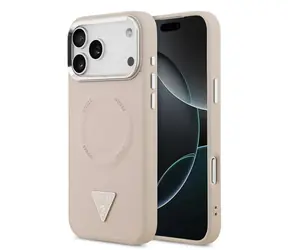 Guess PU-Leder- Logo MagSafe-Rückseite für iPhone 17 Pro Max, Pink