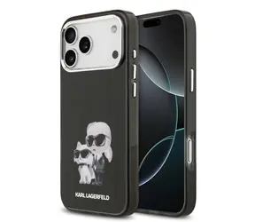 Karl Lagerfeld IML Aquarelle Karl und Choupette Rückseite für iPhone 17 Pro Max Schwarz