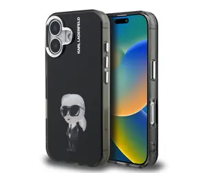 Karl Lagerfeld IML Aquarelle Karl Rückseite für iPhone 16 Schwarz