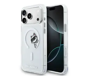 Karl Lagerfeld IML Choupette Peekaboo MagSafe Rückseite für iPhone 17 Pro Max Transparent