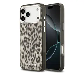 Karl Lagerfeld IML Leopard MagSafe Rückseite für iPhone 17 Pro Max Braun