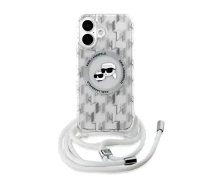 Karl Lagerfeld IML Monogram Crossbody K&CH Heads MagSafe Rückseite für iPhone 16 Transparent