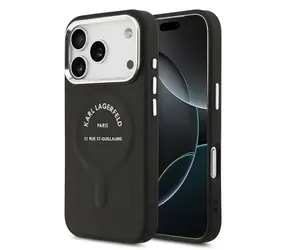 Karl Lagerfeld PU RSG Logo MagSafe Rückseite für iPhone 17 Pro Max Schwarz