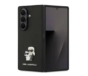 Karl Lagerfeld PU Saffiano Karl und Choupette Rückseite für Samsung Galaxy Z Fold 7 Schwarz
