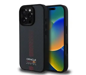 Red Bull Carbon Powerbar MagSafe Rückseite für iPhone 16 Pro Max Schwarz