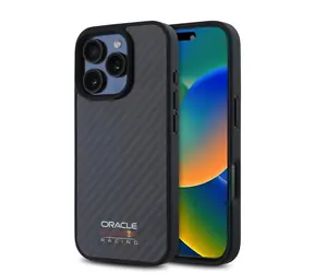 Red Bull Carbon Shiny Logo MagSafe Rückseite für iPhone 16 Pro Max Schwarz