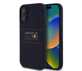 Red Bull Silikon-Rückseite mit horizontalem Logo und MagSafe-Funktion für iPhone 16 PLUS, Marineblau