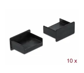 DeLock Staubschutzstopfen für USB Typ-A Buchse (ohne Griff), 10 Stück, schwarz