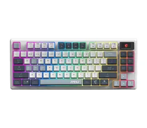 MSI FORGE GK600 TKL Sky Gray / Kabellose Gaming-Tastatur / Mechanisch / 2,4 GHz / Bluetooth / USB-C / RGB-Display / CZ Layout