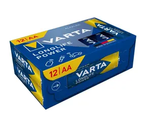 Varta Longlife AA-Batterien, 12 Stück / 1,5 V / Alkaline / in Box