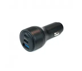 Mobilis 020018 Kfz-Ladegerät 2x USB-C + USB-A schwarz / 65W / GaN