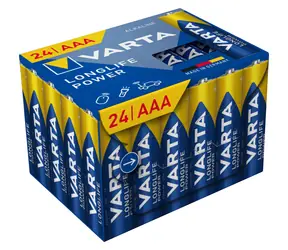 Varta Longlife AAA-Batterien, 24 Stück / 1,5 V / Alkaline / in Box
