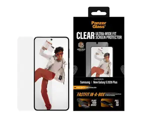 PanzerGlass Samsung Galaxy S26+ mit staubfreier Applikationsbox