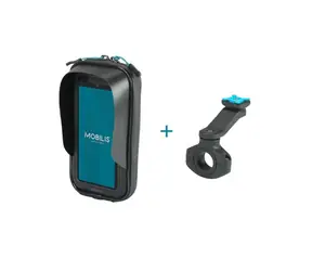 Mobilis 044023 U.FIX Universelle wasserdichte Handyhülle mit Motorradlenkerhalterung