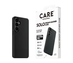 PanzerGlass CARE Schutzhülle für Samsung Galaxy S26+ SOLO Qi, schwarzes veganes Leder