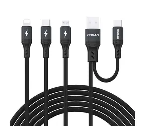 Dudao L3W Lightning-/USB-A-/USB-C-/Micro-USB-Anschlusskabel / 66 W / Schwarz