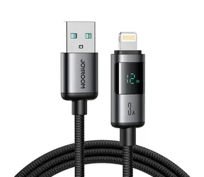Joyroom S-A16 Pro Prism Series Ladekabel mit Display USB-A (Stecker) - Lightning (Stecker) 3A 1,2m Schwarz
