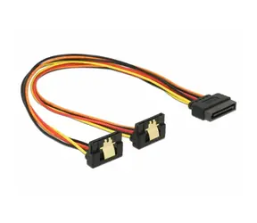 DeLock SATA-15-Pin-Stromanschluss mit Verriegelungsfunktion > 2 x SATA 15-Pin 30 cm