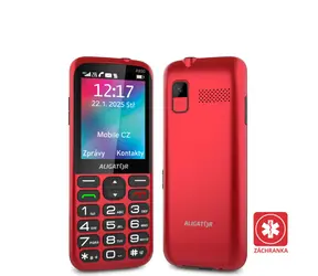 Aligator A930 GPS 4G Senior rot mit Rescue-App + Ladestation