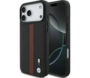 BMW Perforierte Rückseite mit Streifen und MagSafe-Logo für iPhone 17 Pro Max Rot