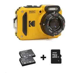 Kodak WPZ2 Gelb Bundle / 2,7" LCD / 16 MPix BSI CMOS / 4X optischer Zoom / SD