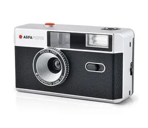 AGFAPHOTO wiederverwendbare Fotokamera 35 mm schwarz / Analogkamera / 31 mm Objektiv / Blitz
